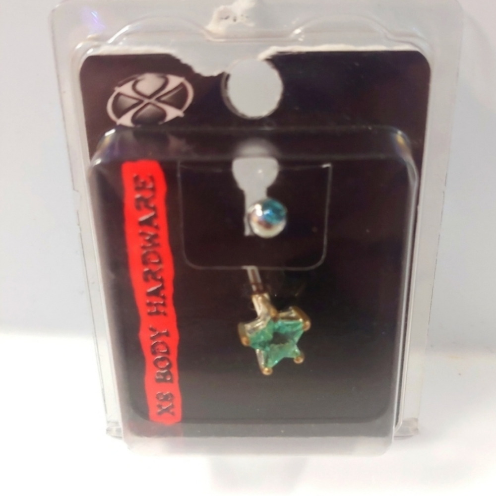 BOGO FREE! Teal Star Belly Ring